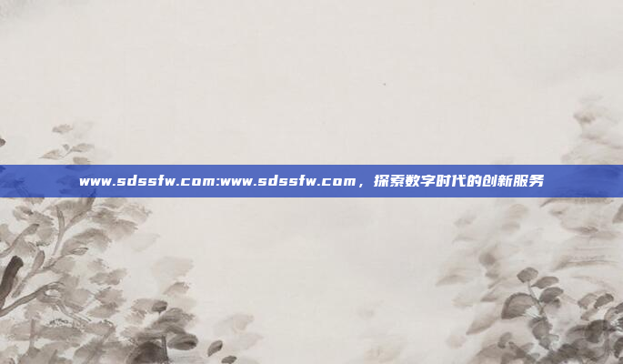 www.sdssfw.com:www.sdssfw.com，探索数字时代的创新服务