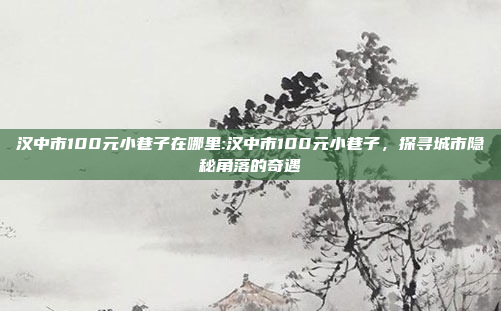 汉中市100元小巷子在哪里:汉中市100元小巷子，探寻城市隐秘角落的奇遇