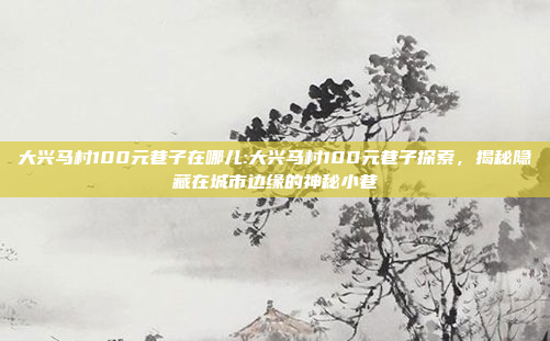 大兴马村100元巷子在哪儿:大兴马村100元巷子探索，揭秘隐藏在城市边缘的神秘小巷