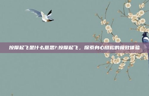 按摩起飞是什么意思?:按摩起飞，探索身心放松的极致体验