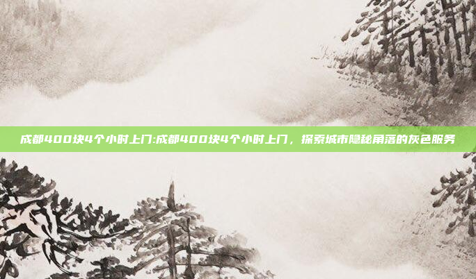 成都400块4个小时上门:成都400块4个小时上门，探索城市隐秘角落的灰色服务