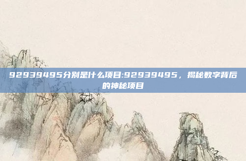 92939495分别是什么项目:92939495，揭秘数字背后的神秘项目