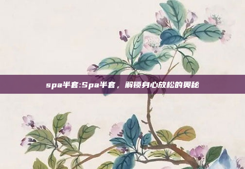 spa半套:Spa半套，解锁身心放松的奥秘