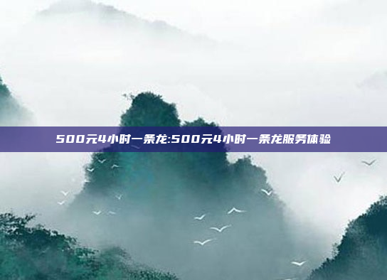 500元4小时一条龙:500元4小时一条龙服务体验