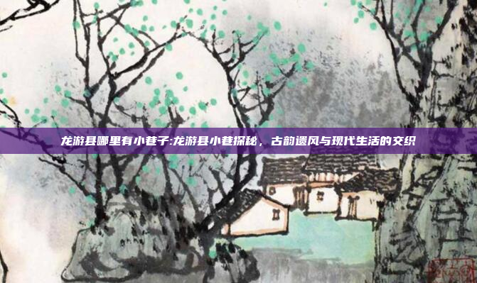 龙游县哪里有小巷子:龙游县小巷探秘，古韵遗风与现代生活的交织