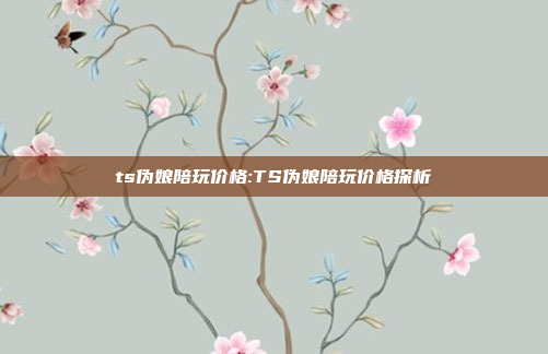 ts伪娘陪玩价格:TS伪娘陪玩价格探析