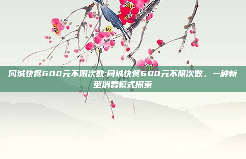 同城快餐600元不限次数:同城快餐600元不限次数，一种新型消费模式探索