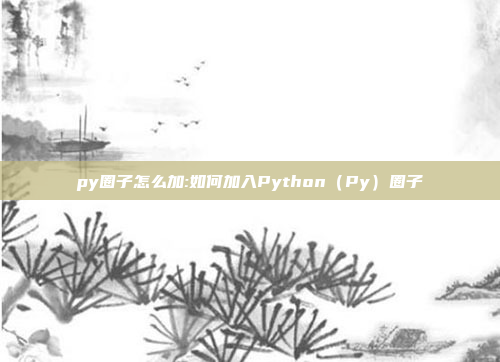 py圈子怎么加:如何加入Python（Py）圈子