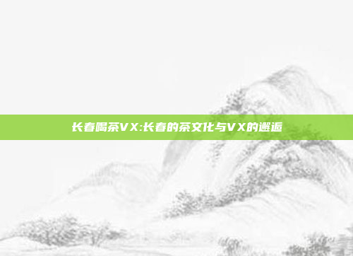 长春喝茶VX:长春的茶文化与VX的邂逅