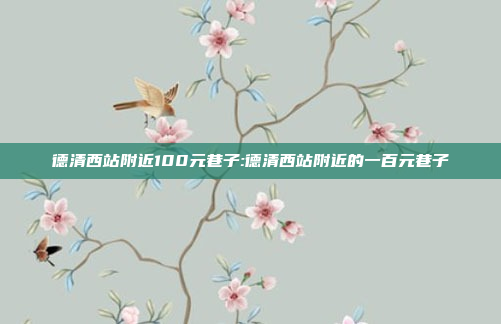 德清西站附近100元巷子:德清西站附近的一百元巷子