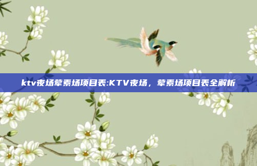 ktv夜场荤素场项目表:KTV夜场，荤素场项目表全解析