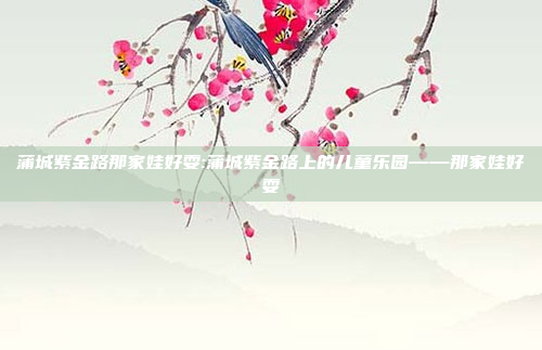 蒲城紫金路那家娃好耍:蒲城紫金路上的儿童乐园——那家娃好耍